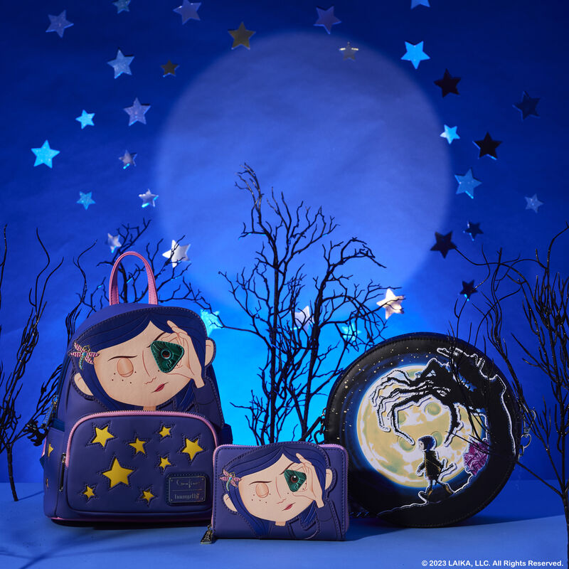 Load image into Gallery viewer, Loungefly Laika Coraline Stars Cosplay Mini Backpack
