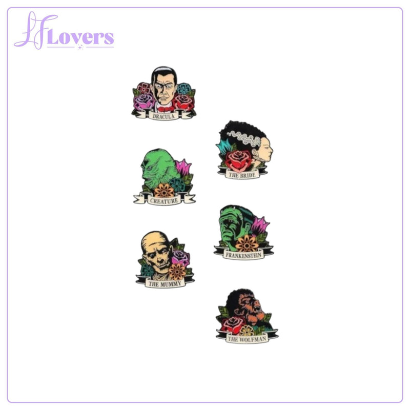 Load image into Gallery viewer, Loungefly Universal Monsters - Monster Floral Tattoo Blind Box Pin - COMING SOON
