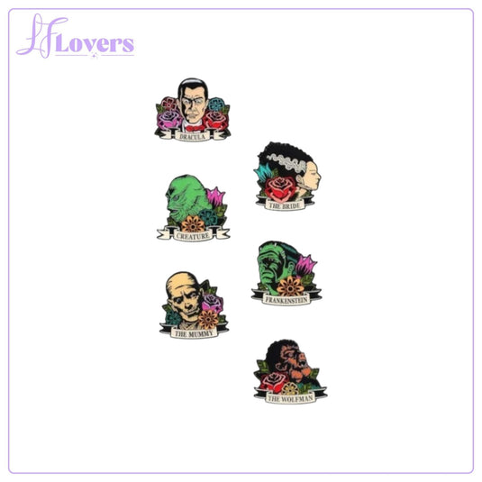 Loungefly Universal Monsters - Monster Floral Tattoo Blind Box Pin - COMING SOON