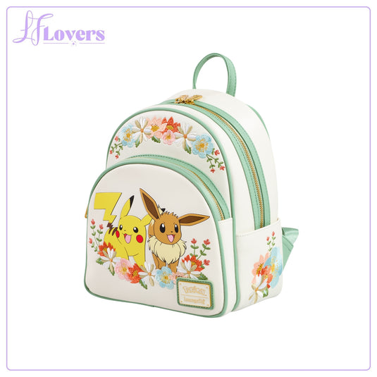 Loungefly Pokemon Pikachu & Eevee Floral Mini Backpack - LF Lovers