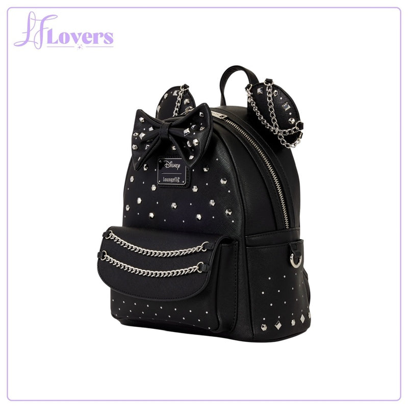 Load image into Gallery viewer, Loungefly Disney Minnie Mouse Studs &amp; Chains Mini Backpack - Preorder
