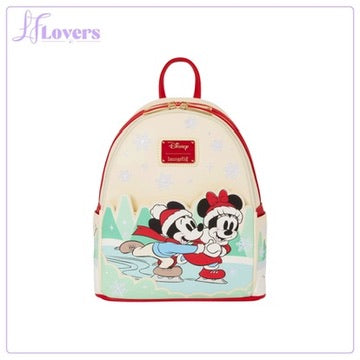 Load image into Gallery viewer, Loungefly Disney Mickey &amp; Friends Ice Skating Mini Backpack with Headband Holder - Preorder
