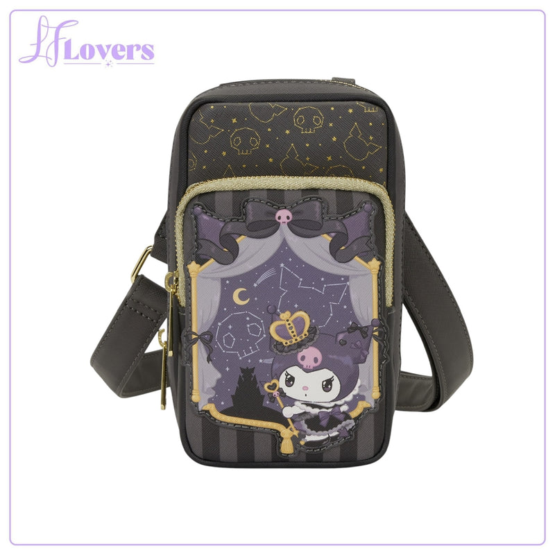 Load image into Gallery viewer, Loungefly Sanrio Kuromi 20th Anniversary Cell Phone Crossbody - PRE ORDER
