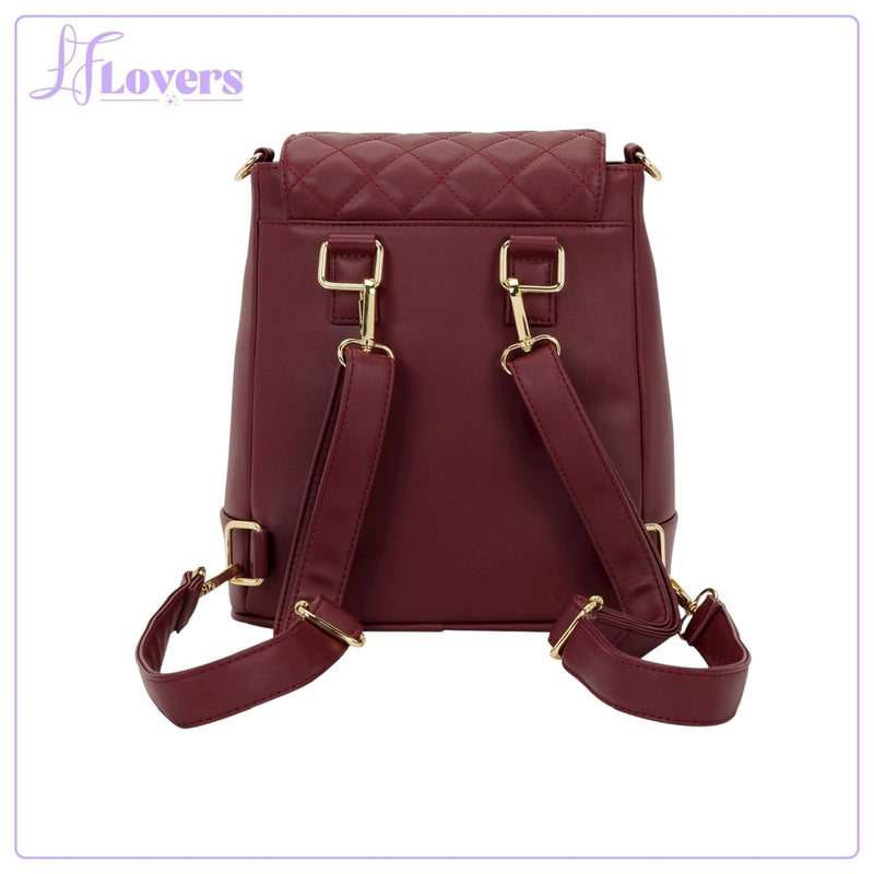 Load image into Gallery viewer, Loungefly The Lilly Red Pin Trader Convertible Mini Backpack &amp; Crossbody
