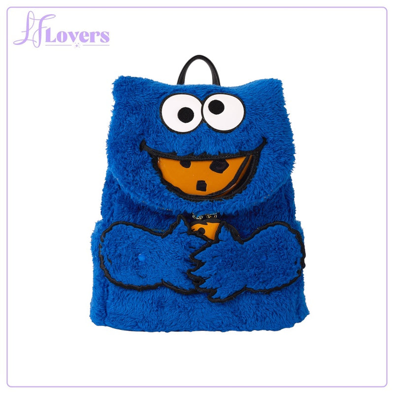 Load image into Gallery viewer, Loungefly Sesame Street Cookie Monster Plush Mini Backpack
