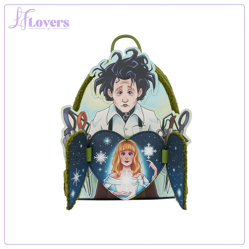Load image into Gallery viewer, Loungefly Twentieth Century Studios Edward Scissorhands Sherpa Mini Backpack - PRE ORDER
