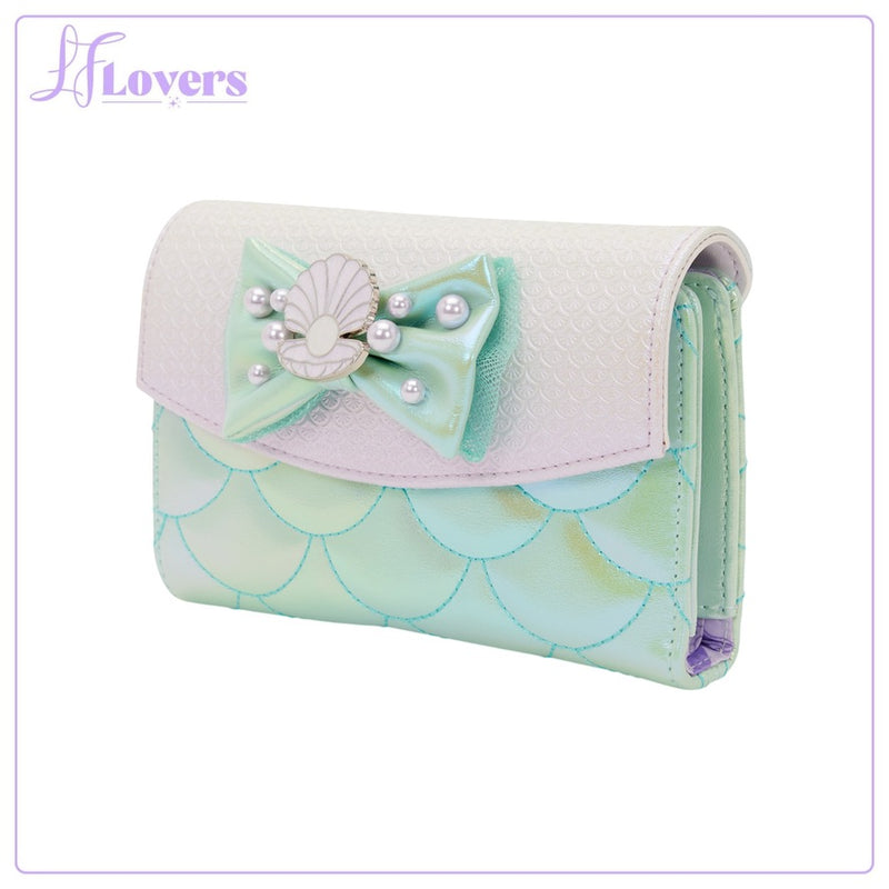 Load image into Gallery viewer, Loungefly Disney The Little Mermaid Iridescent Pearl Flap Wallet - PRE ORDER - LF Lovers
