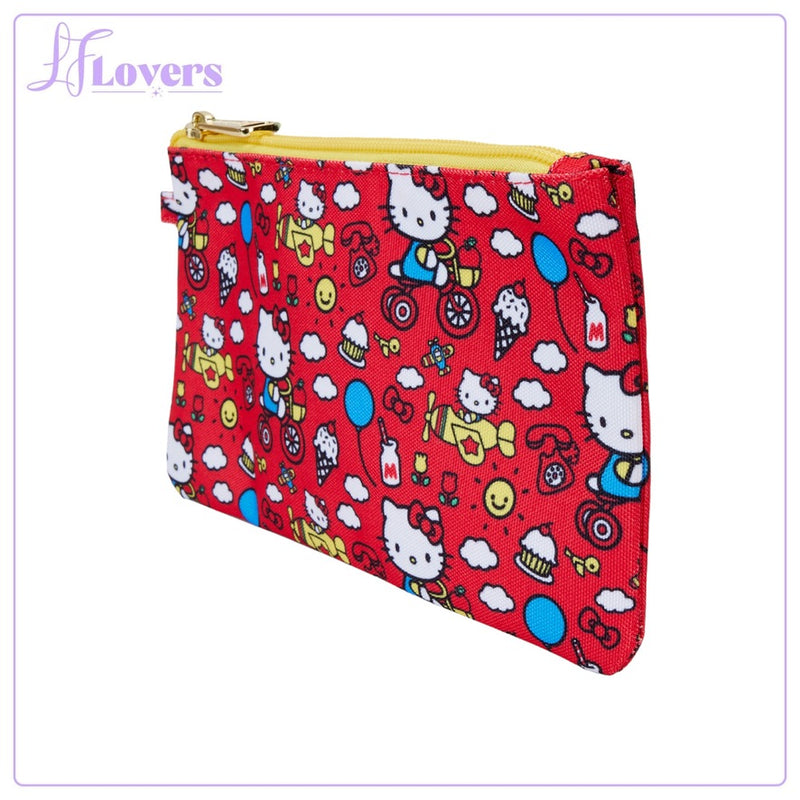 Load image into Gallery viewer, Loungefly Hello Kitty 50th Anniversary Classic AOP Nylon Pouch Wristlet - PRE ORDER - LF Lovers
