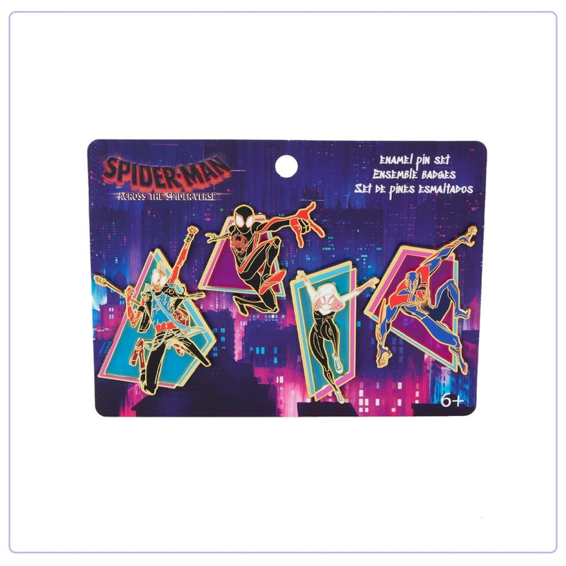 Load image into Gallery viewer, Loungefly Marvel Spiderverse 4 Piece Pin Set - PRE ORDER - LF Lovers

