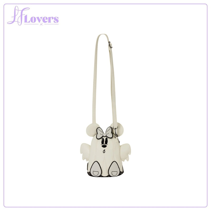 Load image into Gallery viewer, Loungefly Disney Mickey &amp; Minnie Ghost Glow Figural Crossbody Bag - Preorder
