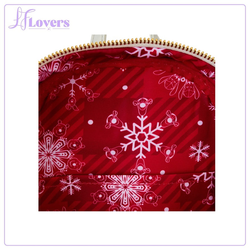Load image into Gallery viewer, Loungefly Disney Winnie The Pooh Holiday Scene Pooh And Friends Mini Backpack
