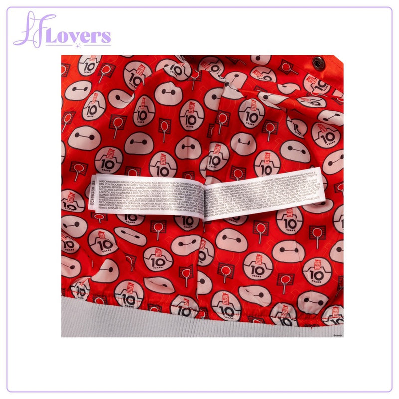 Load image into Gallery viewer, Loungefly Disney Big Hero 6 10th Anniversary Satin Bomber Jacket
