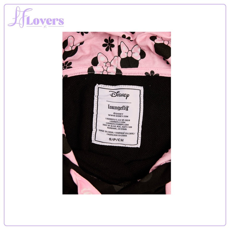 Load image into Gallery viewer, Loungefly Disney Minnie Rocks The Dots Floral Unisex Hoodie - LF Lovers
