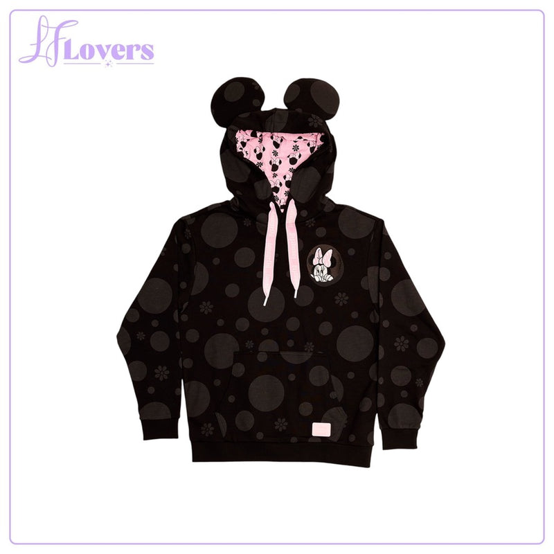 Load image into Gallery viewer, Loungefly Disney Minnie Rocks The Dots Floral Unisex Hoodie - LF Lovers
