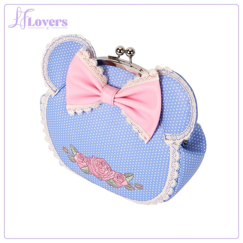 Load image into Gallery viewer, Loungefly Disney Minnie Floral And Lace Kisslock Crossbody - PRE ORDER - LF Lovers
