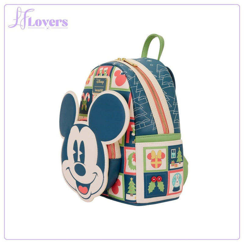 Load image into Gallery viewer, Loungefly Disney Mickey And Minnie Holiday Mini Backpack - PRE ORDER
