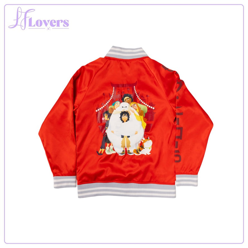 Load image into Gallery viewer, Loungefly Disney Big Hero 6 10th Anniversary Satin Bomber Jacket
