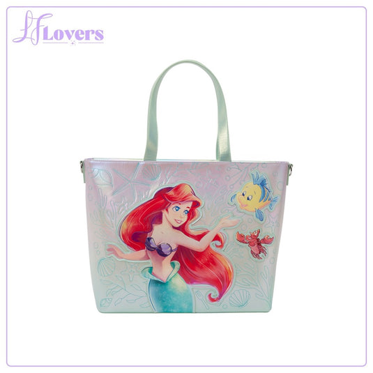 Loungefly Disney The Little Mermaid Ariel & Flounder Tote Bag With Coin Bag - PRE ORDER - LF Lovers