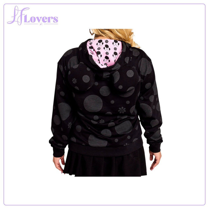 Load image into Gallery viewer, Loungefly Disney Minnie Rocks The Dots Floral Unisex Hoodie - LF Lovers
