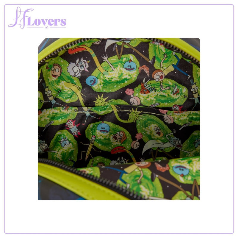 Load image into Gallery viewer, Loungefly Cartoon Network Rick and Morty Space Cruiser Mini Backpack - PRE ORDER
