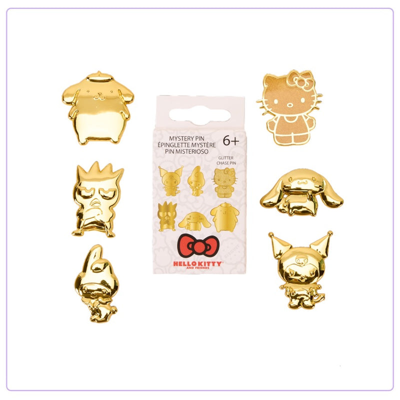 Load image into Gallery viewer, Loungefly Sanrio 50th Anniversary Gold Mystery Box Pin
