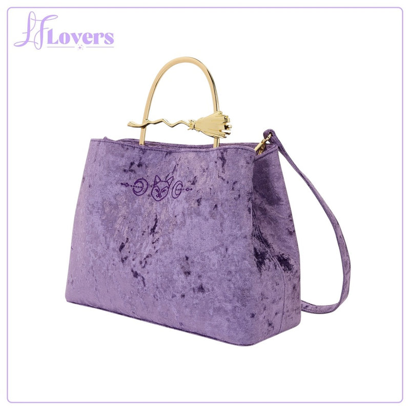 Load image into Gallery viewer, Loungefly Disney Hocus Pocus Velvet Broom Handle Handbag - PRE ORDER
