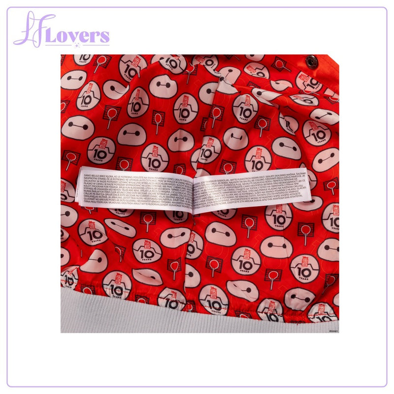 Load image into Gallery viewer, Loungefly Disney Big Hero 6 10th Anniversary Satin Bomber Jacket
