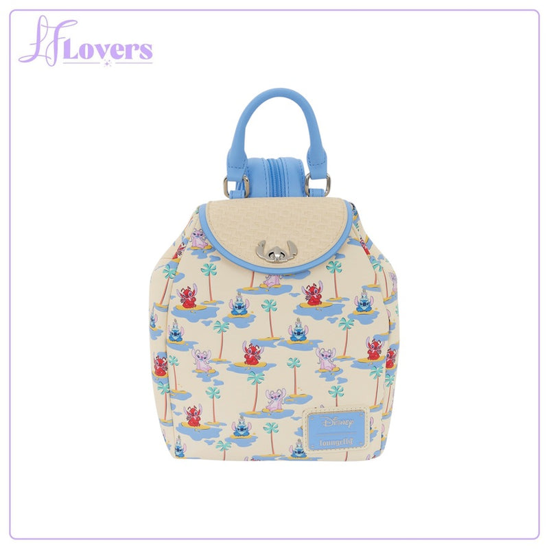 Load image into Gallery viewer, Loungefly Disney Lilo &amp; Stitch Stitch, Angel, &amp; Leroy Micro Mini Backpack - PRE ORDER
