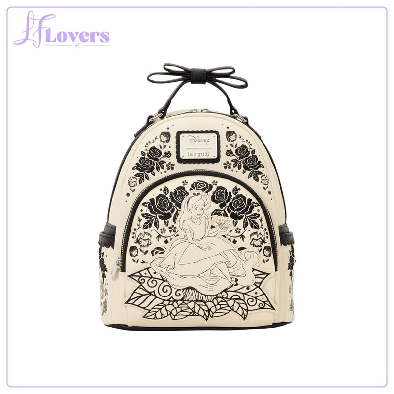 Load image into Gallery viewer, Loungefly Disney Alice in Wonderland Embroidered Floral Mini Backpack - LF Lovers
