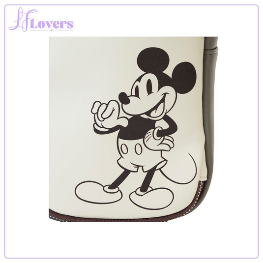 Loungefly Disney Mickey And Friends Faux Leather And Canvas Water Bottle Crossbody
