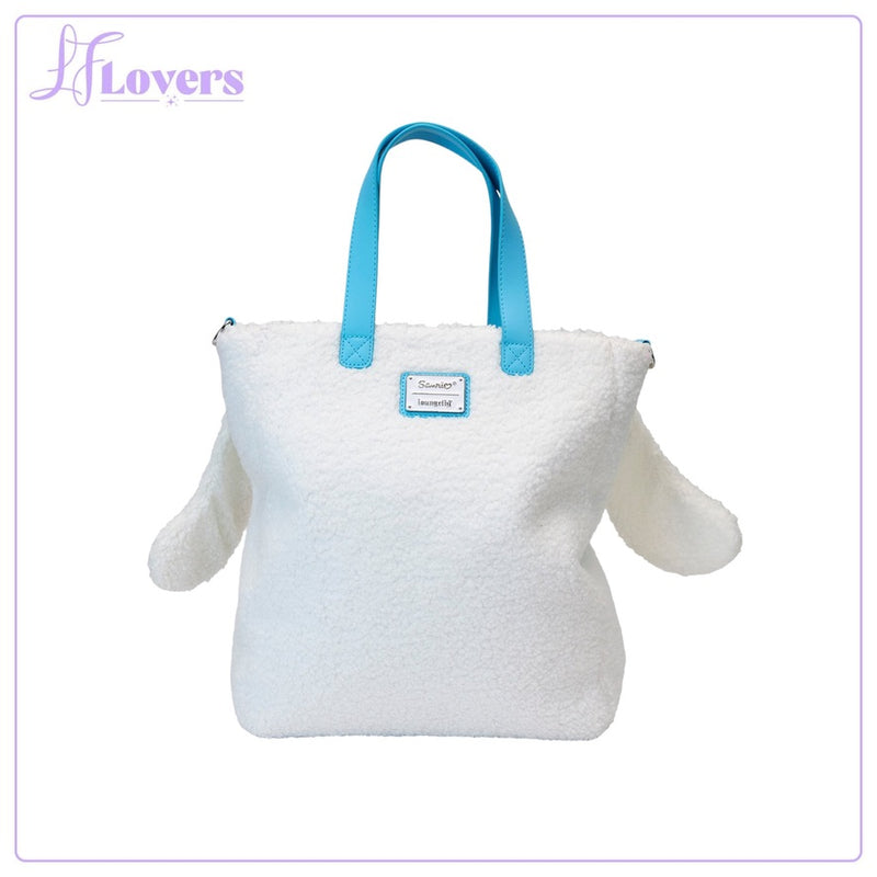 Load image into Gallery viewer, Loungefly Sanrio Cinnamoroll Sherpa Tote Bag With Coin Bag
