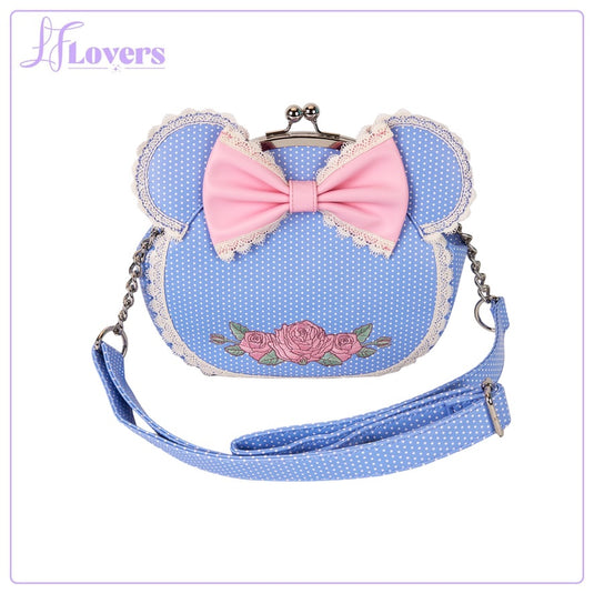 Loungefly Disney Minnie Floral And Lace Kisslock Crossbody - PRE ORDER
