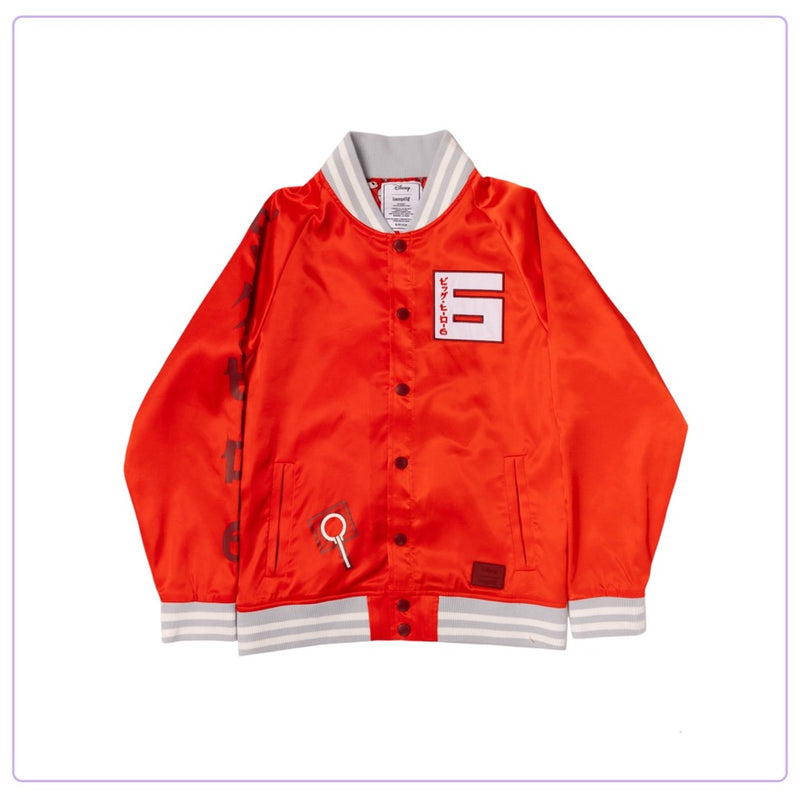 Load image into Gallery viewer, Loungefly Disney Big Hero 6 10th Anniversary Satin Bomber Jacket

