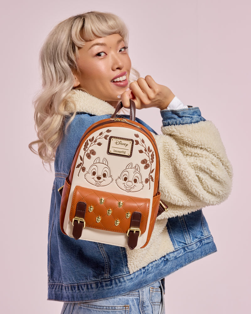 Load image into Gallery viewer, Loungefly Disney Chip And Dale Quilted Mini Backpack - LF Lovers
