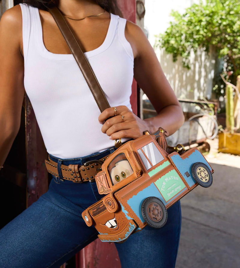 Load image into Gallery viewer, Loungefly Disney Pixar Cars 20th Anniversary Mater Figural Crossbody Bag - Preorder

