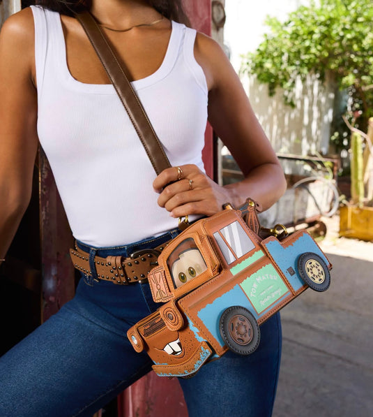Loungefly Disney Pixar Cars 20th Anniversary Mater Figural Crossbody Bag - Preorder