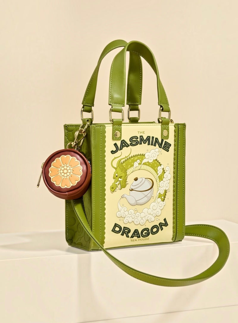 Load image into Gallery viewer, Loungefly Avatar: The Last Airbender Jasmine Dragon Tote Crossbody Bag with Coin Bag - Preorder
