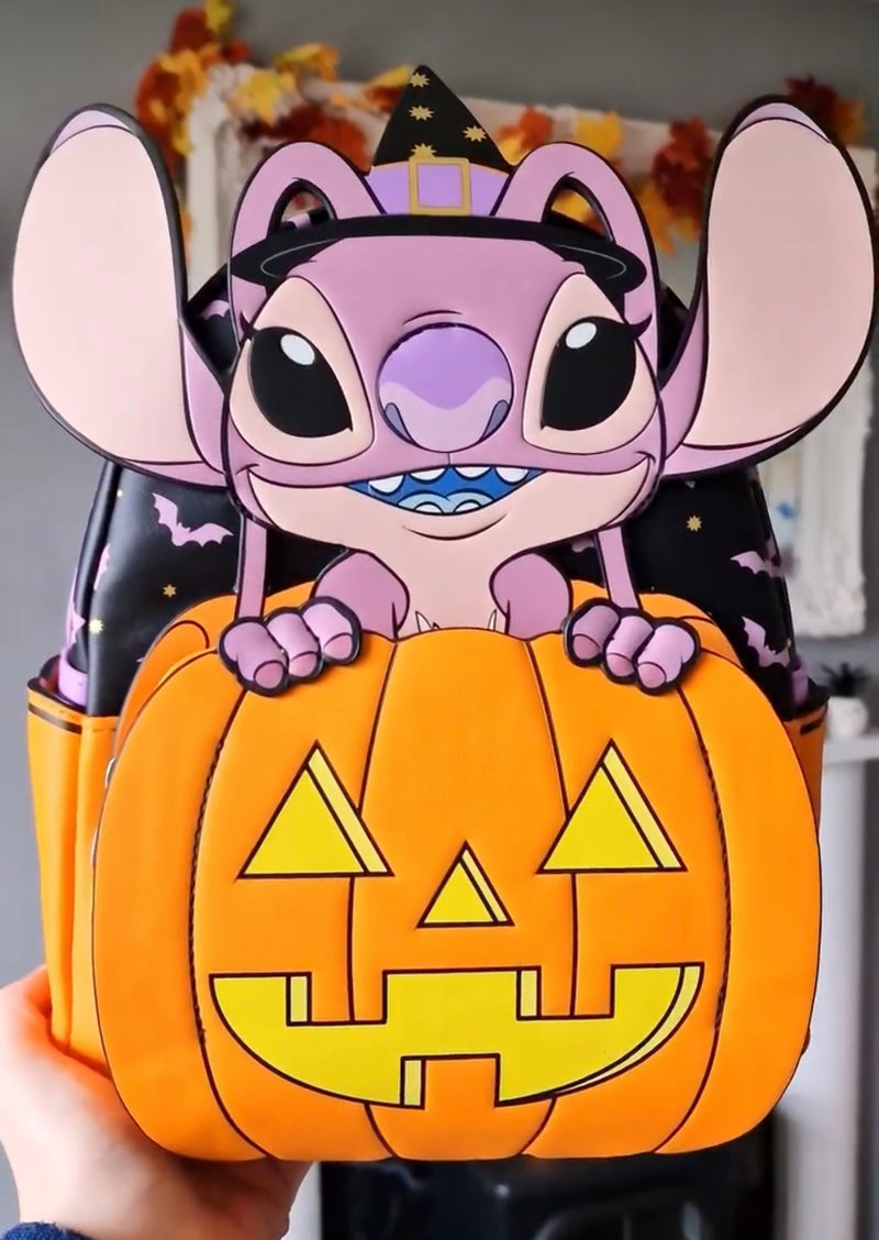 Load image into Gallery viewer, Loungefly Disney Lilo &amp; Stitch: The Series Glow-In-The-Dark Angel Jack-o-Lantern Mini Backpack - LF Lovers
