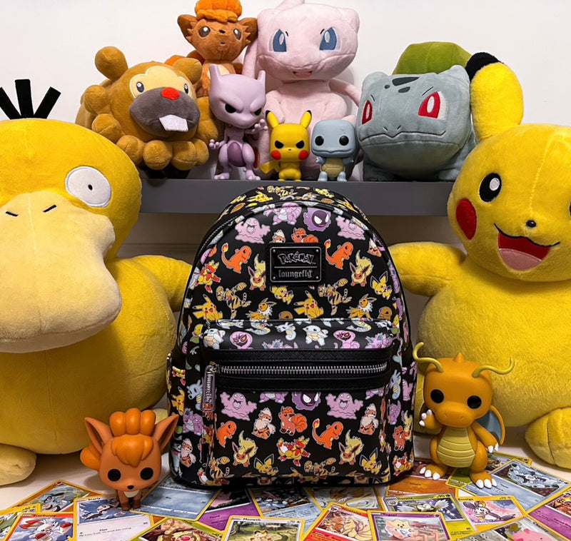 Load image into Gallery viewer, Loungefly Pokémon Multi Characters All Over Print Mini Backpack - LF Lovers
