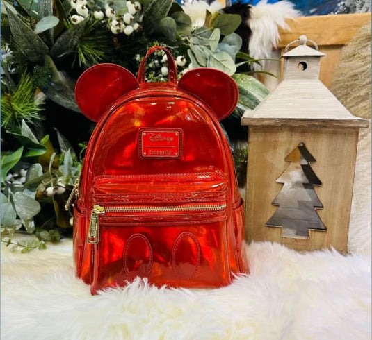 Loungefly Disney Mickey Mouse Holographic Ruby Red Mini Backpack - LF Lovers