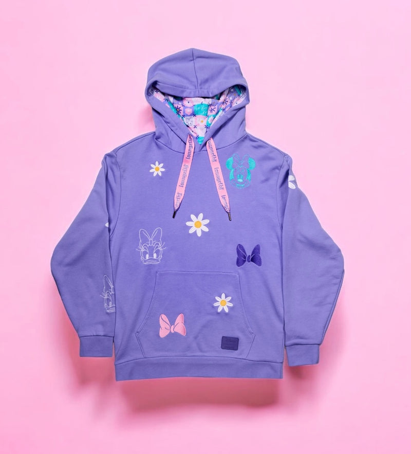 Load image into Gallery viewer, Loungefly Disney Daisy Duck 85th Anniversary Unisex Hoodie - PRE ORDER
