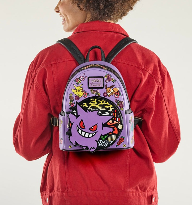 Load image into Gallery viewer, Loungefly Pokémon Gengar Floral Characters Mini Backpack - LF Lovers
