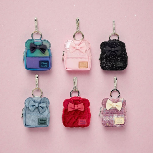 Loungefly Disney Minnie Mouse Glitter Mystery Mini Backpack Bag Charms