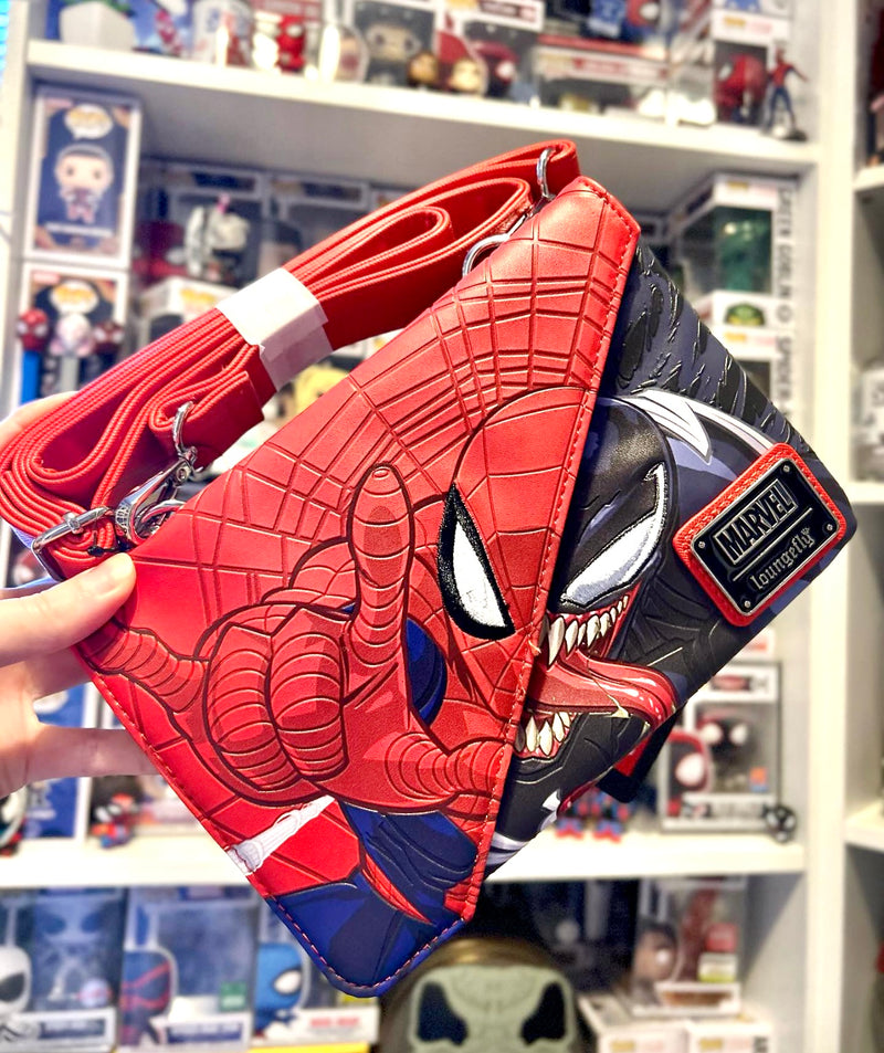 Load image into Gallery viewer, Loungefly Marvel Spider-Man Venom Split Crossbody Bag - LF Lovers
