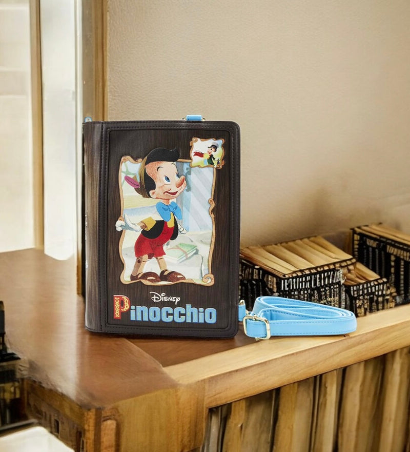 Load image into Gallery viewer, Loungefly Disney Classic Books Pinocchio Convertible Crossbody - LF Lovers
