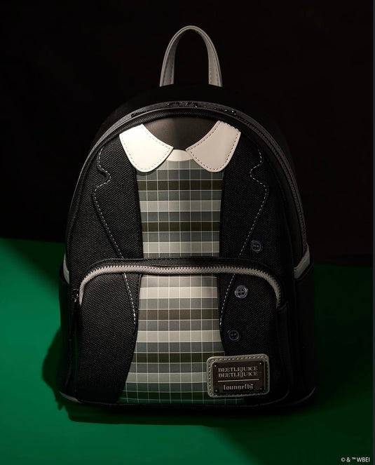 beetlejuice backpack mini EXCLUSIVE DROP: Loungefly Tombstone Glow theres a Sandworm that pops out from behind the house Beetlejuice Mini Backpack. Mini Backpack