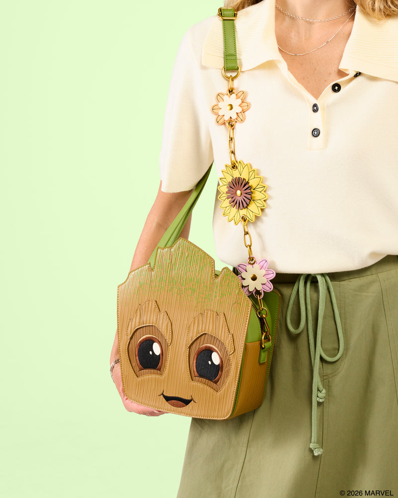 Load image into Gallery viewer, Loungefly Marvel Guardians of the Galaxy Groot Floral Figural Crossbody Bag - Preorder - LF Lovers
