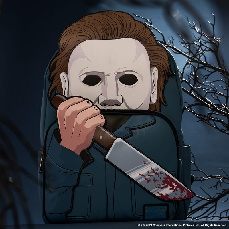 Load image into Gallery viewer, Loungefly Halloween Mike Myers Full Size Cosplay Backpack
