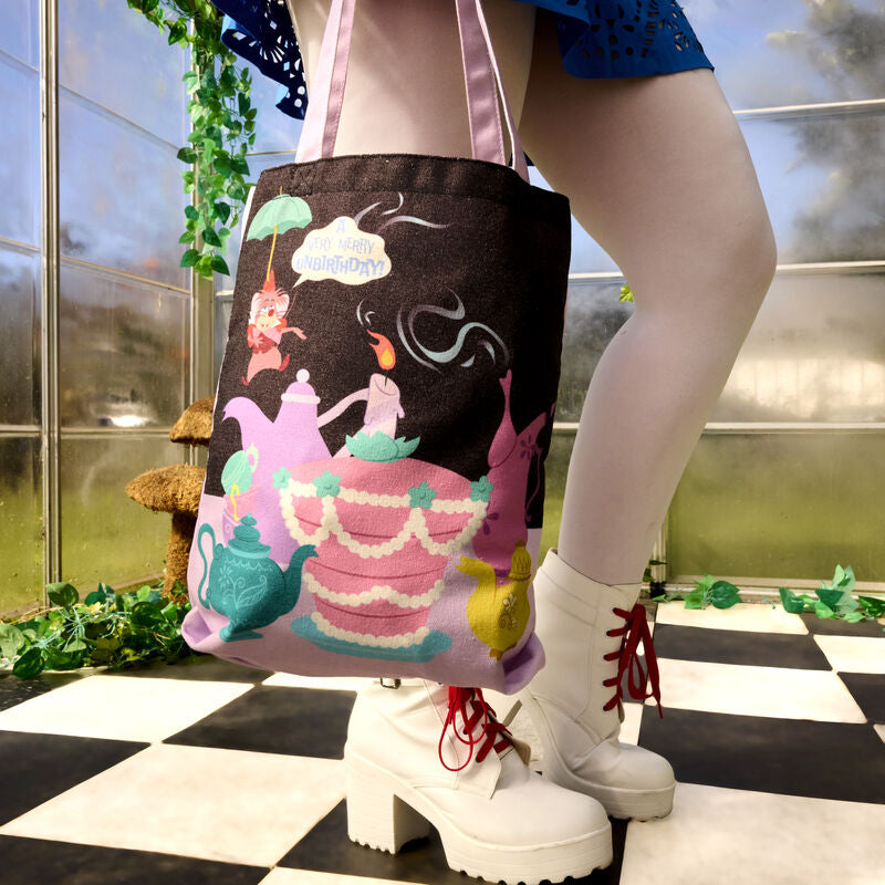Load image into Gallery viewer, Loungefly Disney Alice in Wonderland Unbirthday Canvas Tote Bag - LF Lovers
