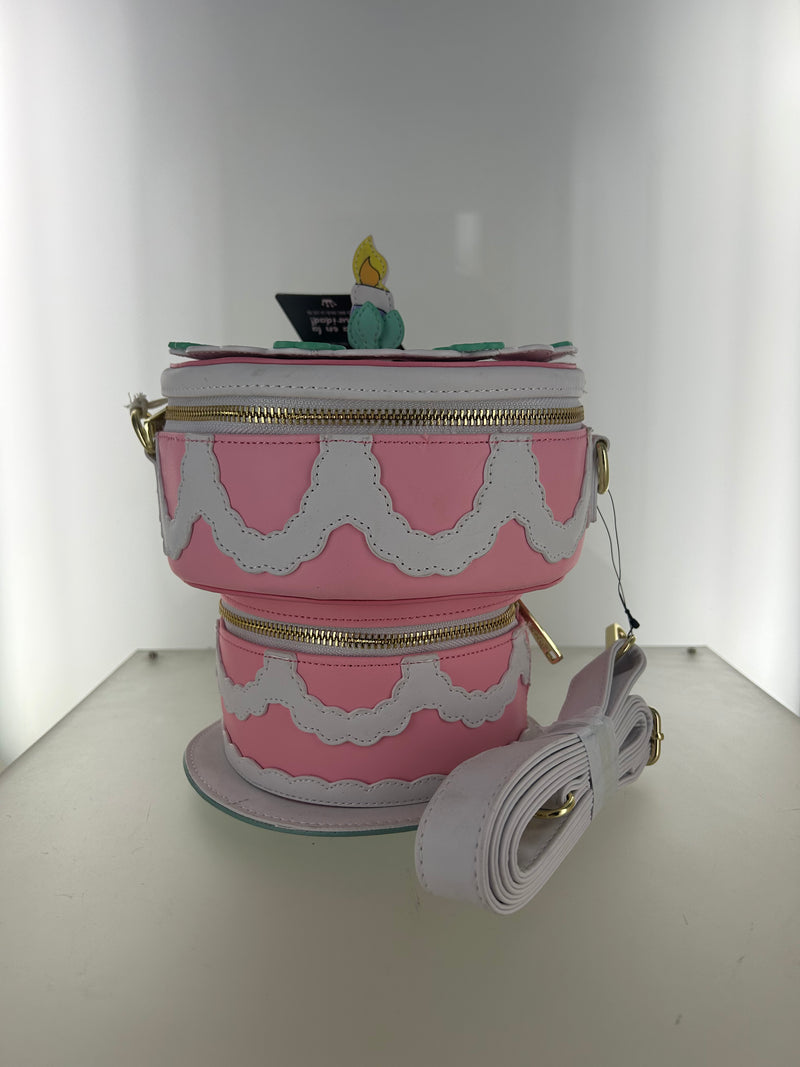 Load image into Gallery viewer, OUTLET - Loungefly Disney Alice in Wonderland Unbirthday Cake Crossbody Bag - DAMAGED - LF Lovers
